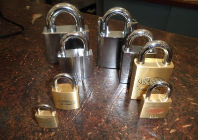 Clark Locksmiths range of padlocks - both big and small