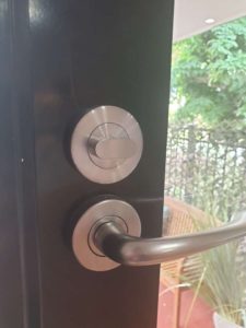 A door lock being changed in a regional South Australian residential property - Before pic